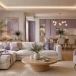 modern soft lavender and offwhite apartment ideas